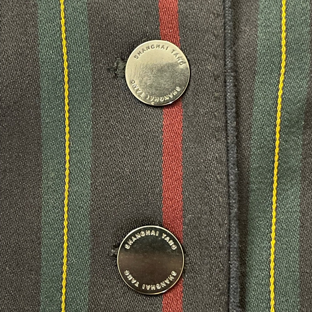 Shanghai Tang Size 2 (Xs) Stripe Mandarin Blazer … - image 3